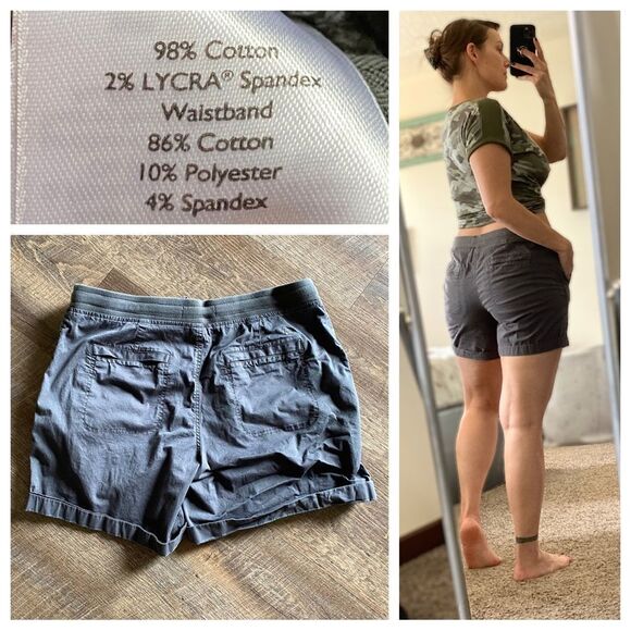 Eddie Bauer Shorts Pull On Grey 12 Cotton Athleisure - Picture 8 of 15